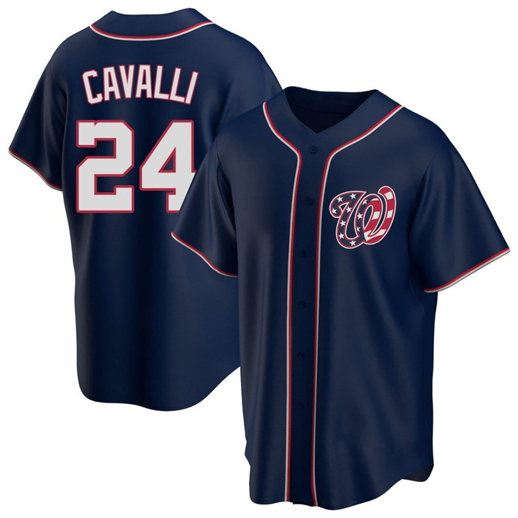 Davalo W.Nationals #24 Cade Cavalli Player Navy Blue Replica Game Stitched Jerseys