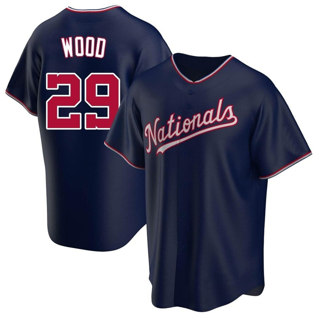 Davalo W.Nationals #29 James Wood Player Navy Blue Replica Game Stitched Jerseys