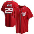 Davalo W.Nationals #29 James Wood Player Red Replica Alternate Stitched Jerseys