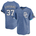 Davalo W.Nationals #37 Stephen Strasburg Player Blue City Connect Elite Stitched Jerseys
