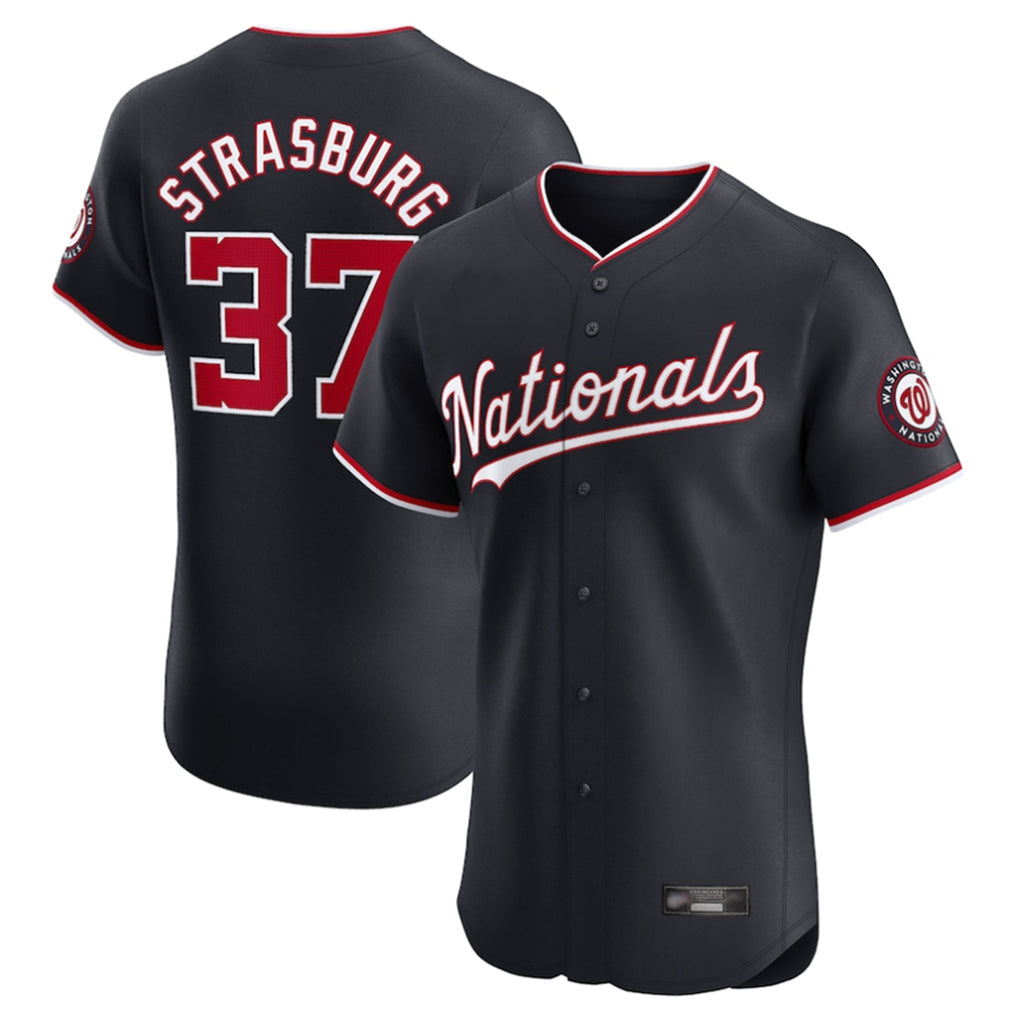 Davalo W.Nationals #37 Stephen Strasburg Player Navy Elite Stitched Jerseys