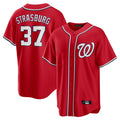 Davalo W.Nationals #37 Stephen Strasburg Player Red Alternate Replica Player Game Stitched Jerseys
