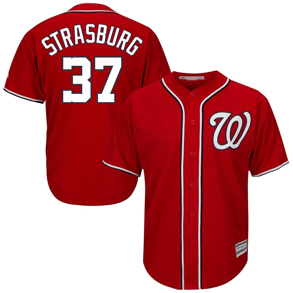 Davalo W.Nationals #37 Stephen Strasburg Player Red Cool Alternate Player Stitched Jerseys