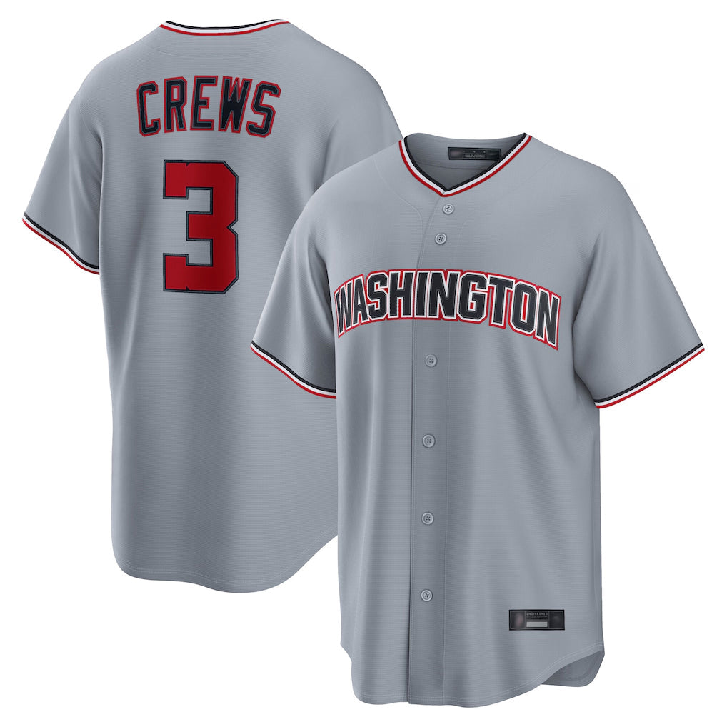 Davalo W.Nationals #3 Dylan Crews Player Gray Alternate Game Stitched Jerseys