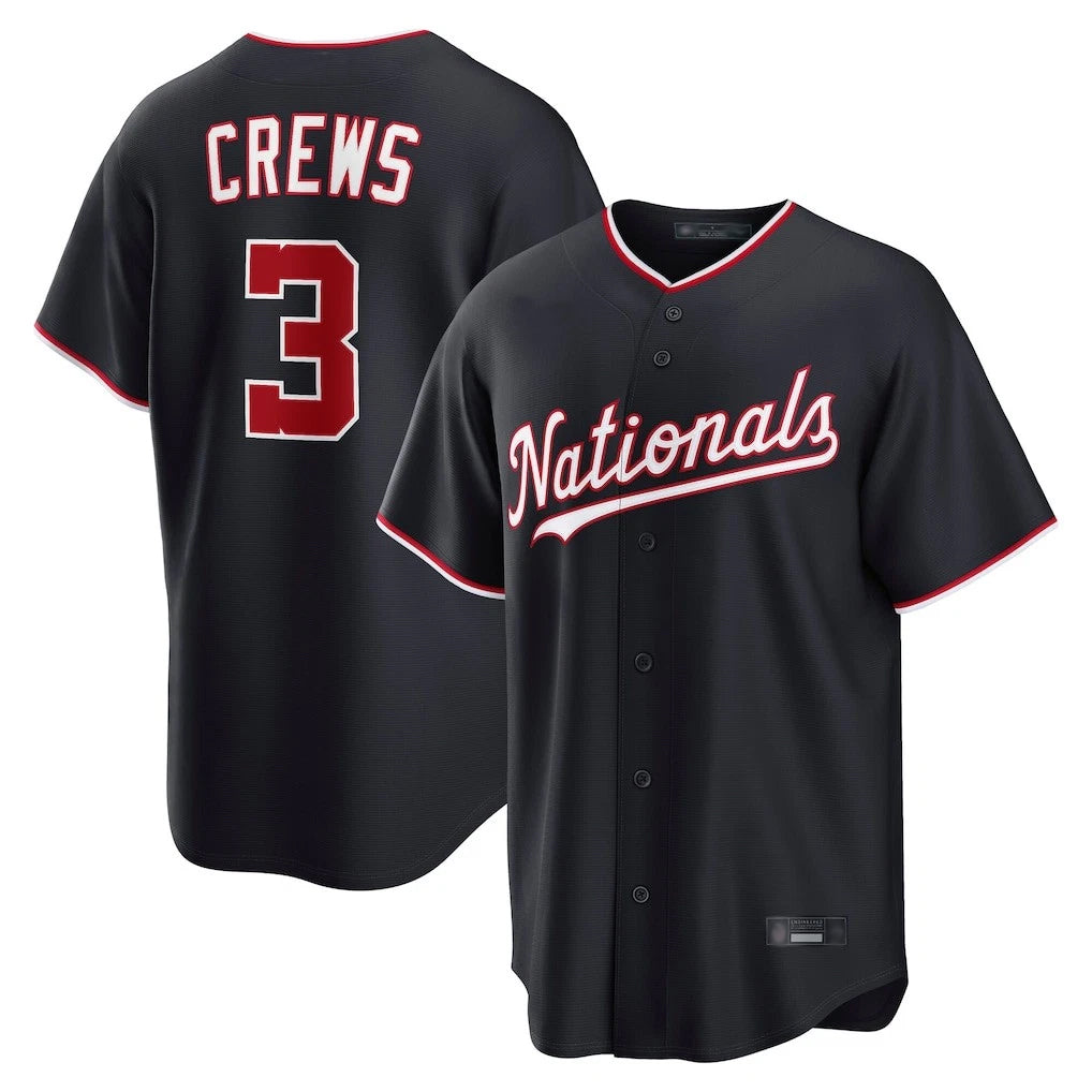 Davalo W.Nationals #3 Dylan Crews Player Navy Game Stitched Jerseys
