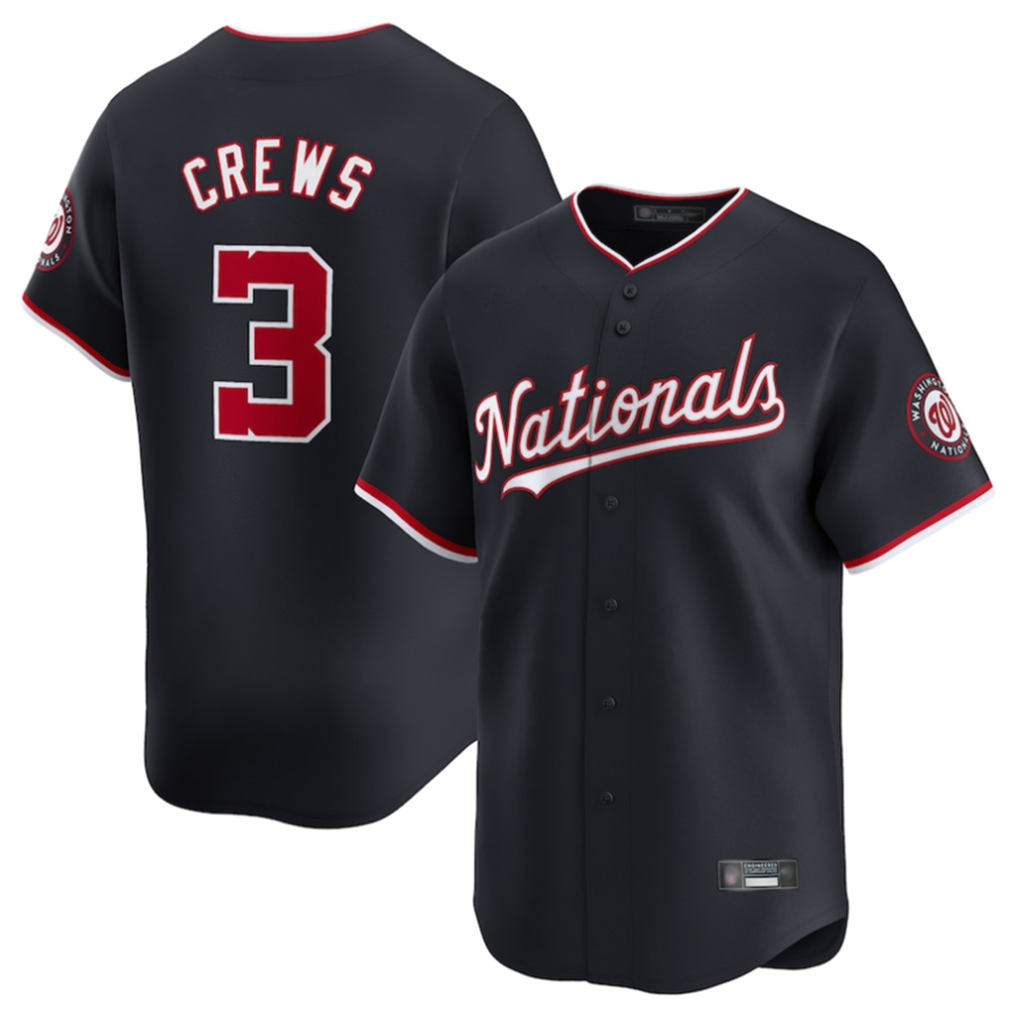 Davalo W.Nationals #3 Dylan Crews Player Navy Limited Stitched Jerseys