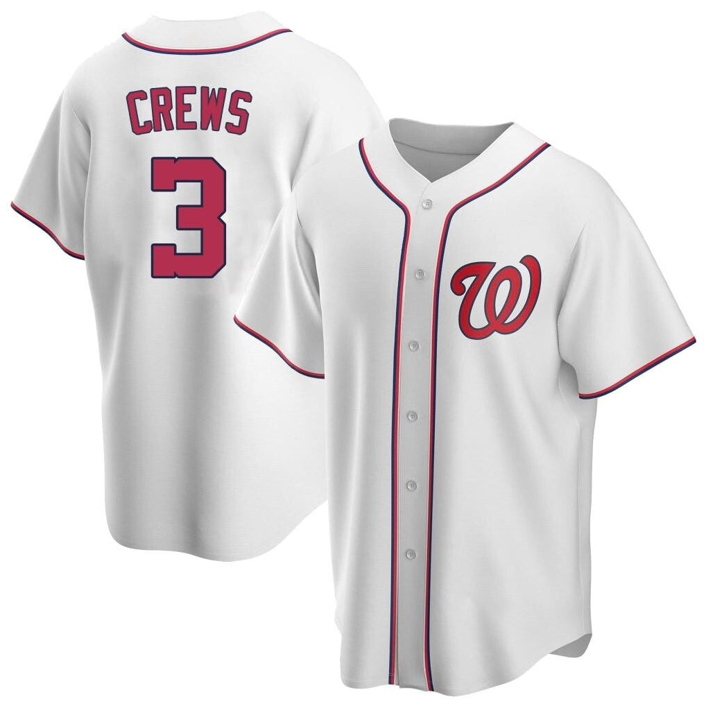 Davalo W.Nationals #3 Dylan Crews Player White Game Replica Stitched Jerseys