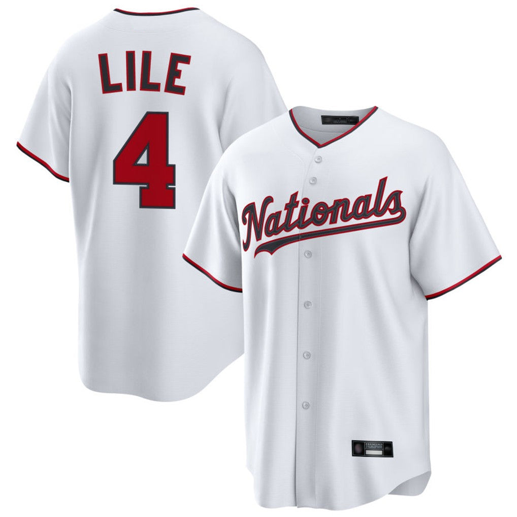 Davalo W.Nationals #4 Daylen Lile Player White Replica Game Stitched Jerseys