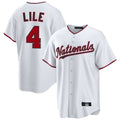 Davalo W.Nationals #4 Daylen Lile Player White Replica Game Stitched Jerseys