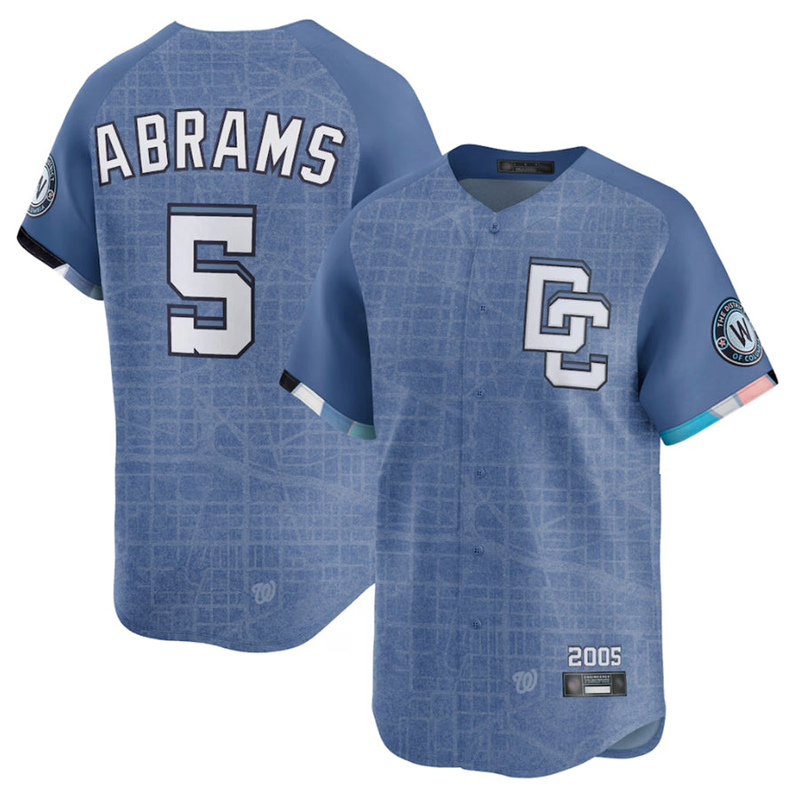 Davalo W.Nationals #5 CJ Abrams Player Blue City Connect Limited Stitched Jerseys