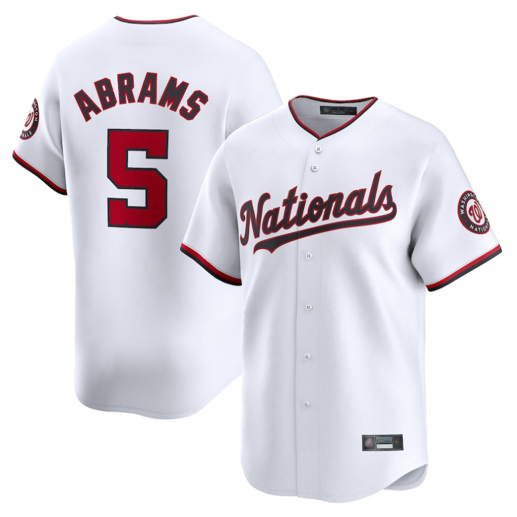 Davalo W.Nationals #5 CJ Abrams Player White Home Limited Stitched Jerseys
