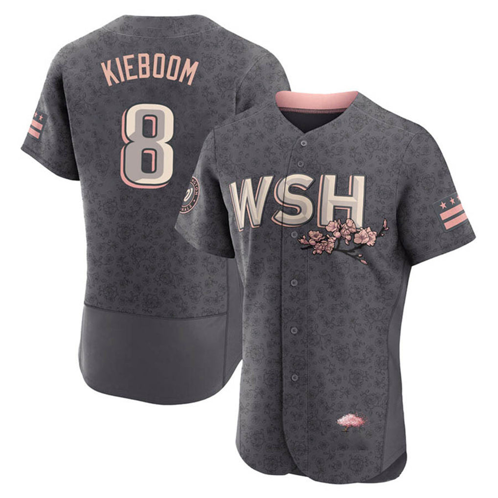 Davalo W.Nationals #8 Carter Kieboom Player Gray City Connect Limited Stitched Jerseys