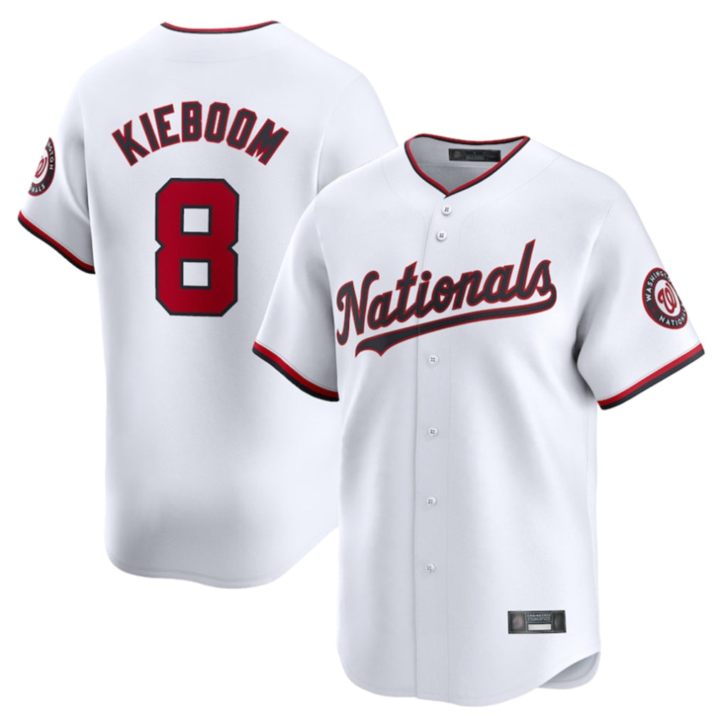 Davalo W.Nationals #8 Carter Kieboom Player White Home Limited Stitched Jerseys
