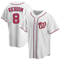 Davalo W.Nationals #8 Carter Kieboom Player White Home Replica Game Stitched Jerseys