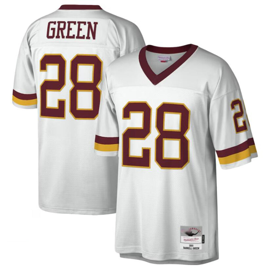 Davalo Washington Football Team #28 Darrell Green Mitchell & Ness White Legacy Replica Stitched Jersey