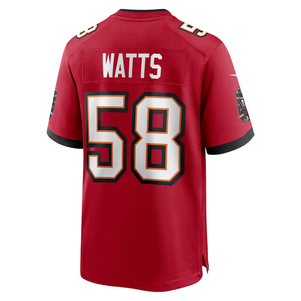 Davalo TB.Buccaneers #58 Markees Watts Red Game Jersey