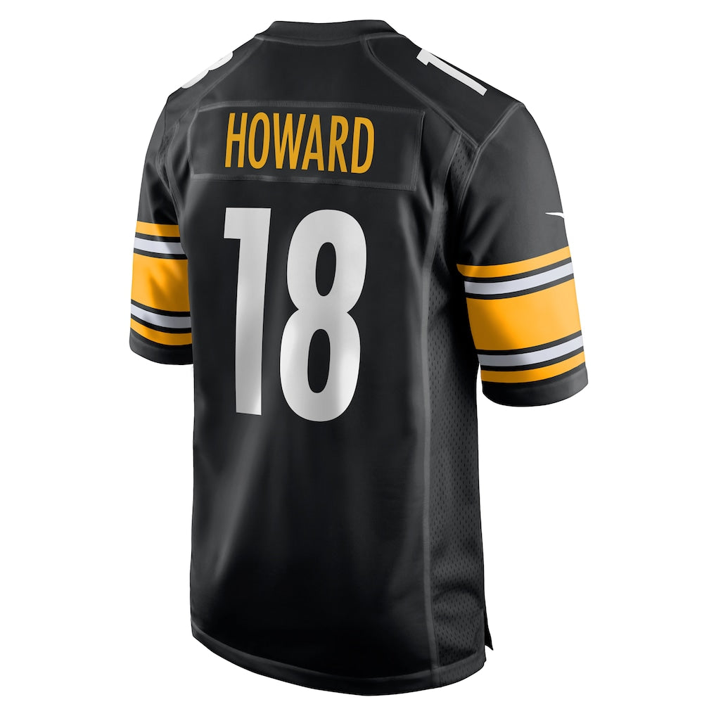 Davalo P.Steelers #18 Will Howard Black Team Game Jersey