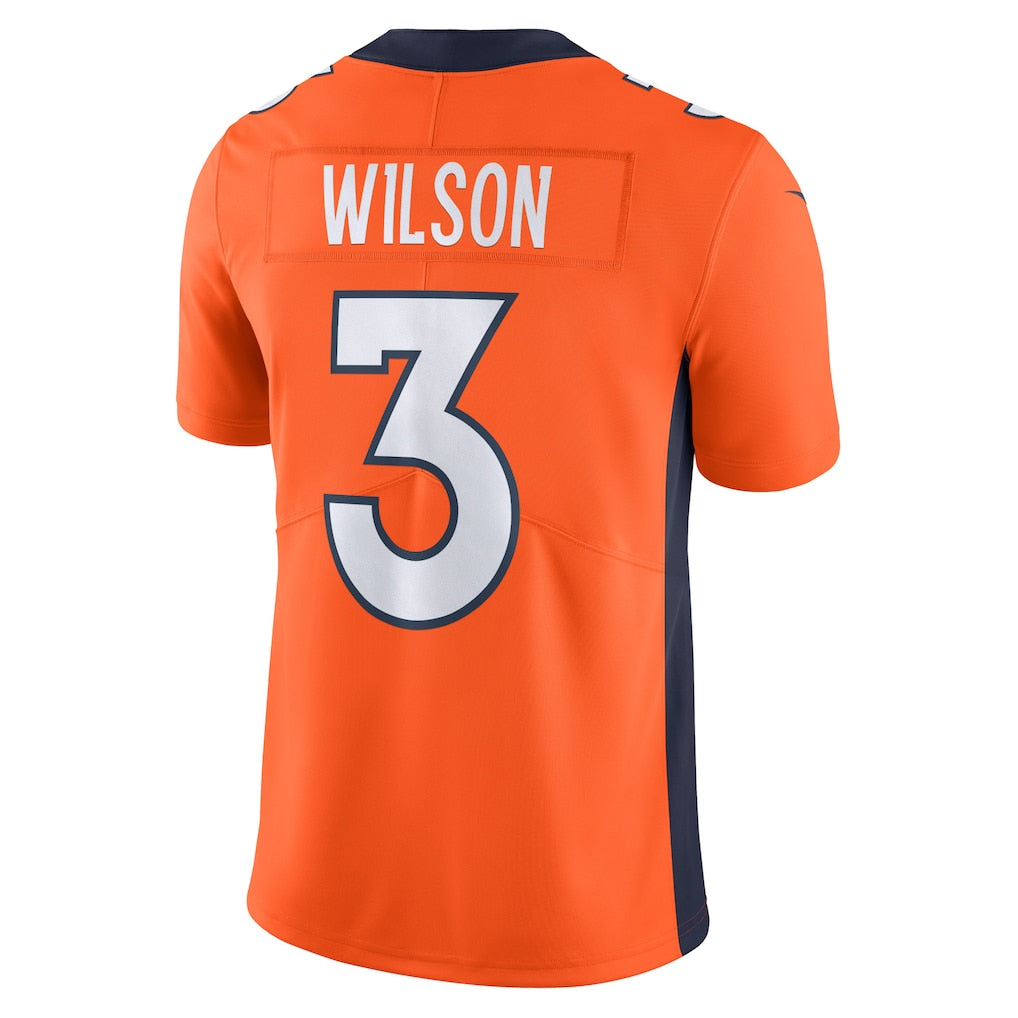 Davalo D.Broncos #3 Russell Wilson Orange Vapor Untouchable Limited Jersey