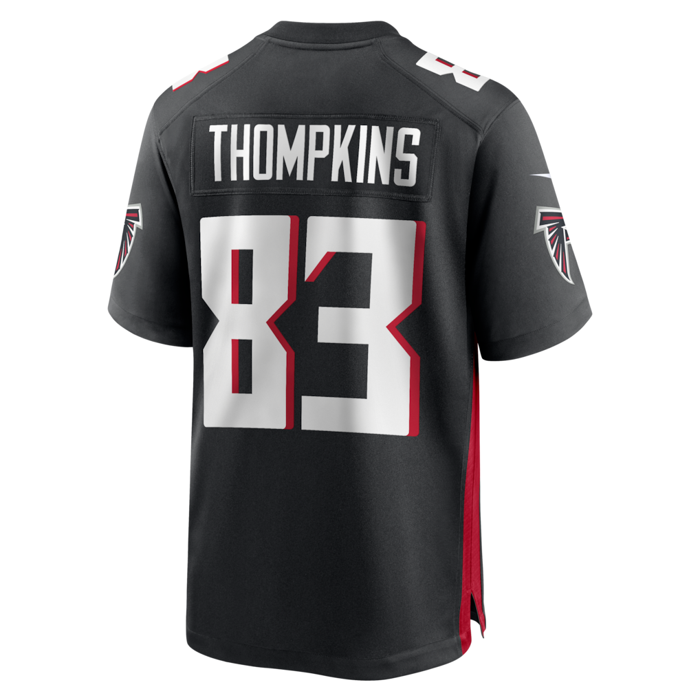 Davalo A.Falcons #83 Deven Thompkins Black Team Game Jersey