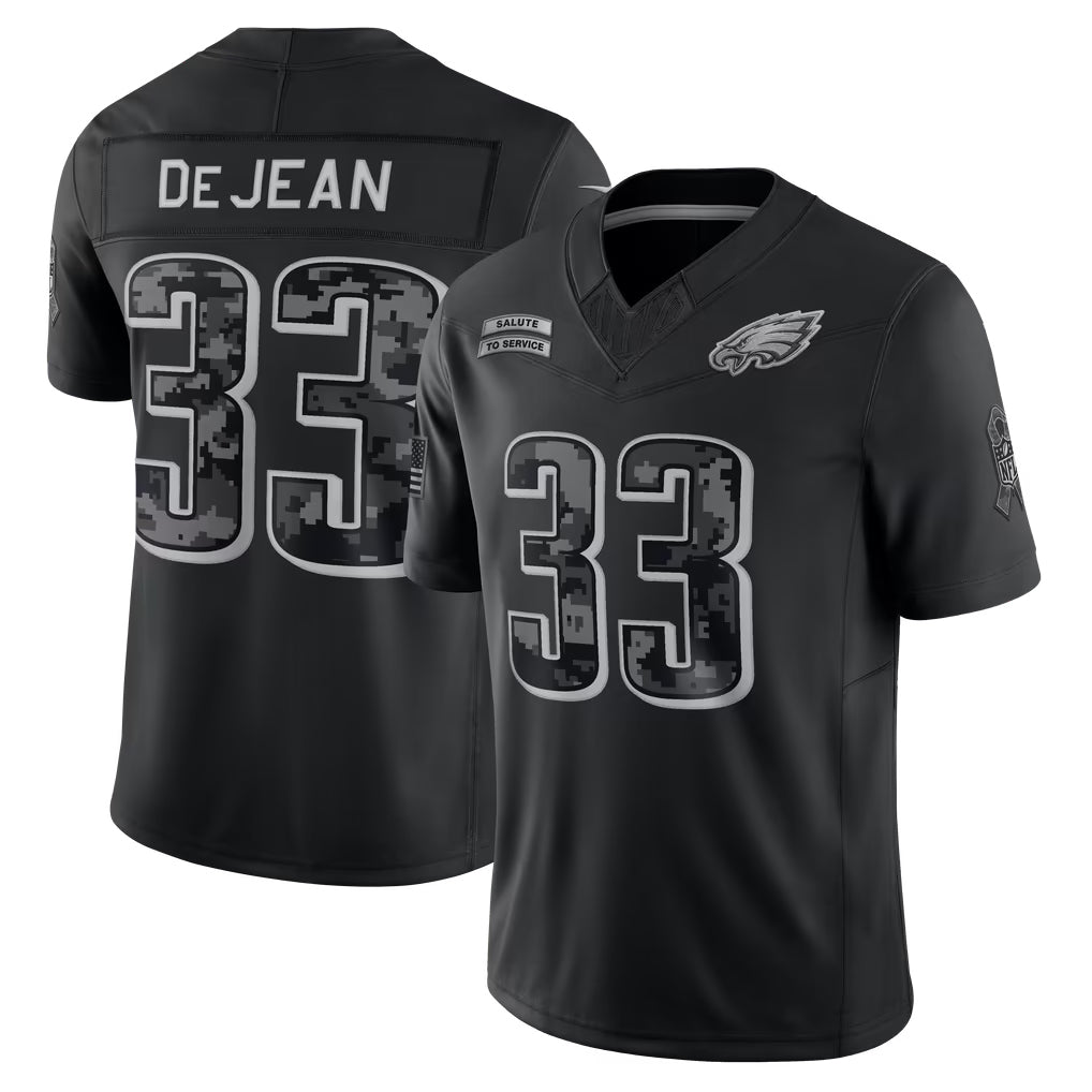 Davalo P.Eagles #33 Cooper DeJean Player Black Limited 2026 Salute to Service Home Game Stitched Jerseys