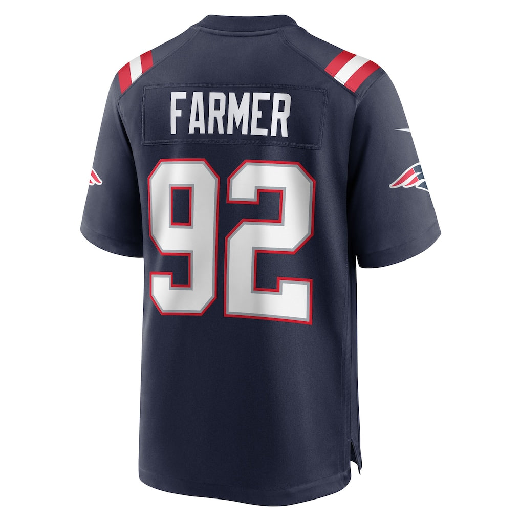 Davalo NE.Patriots #92 Joshua Farmer Navy Team Game Jersey