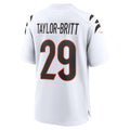 Davalo C.Bengals #29 Cam Taylor-Britt White Game Jersey