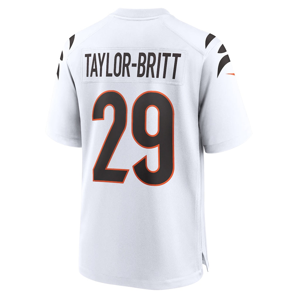 Davalo C.Bengals #29 Cam Taylor-Britt White Game Jersey