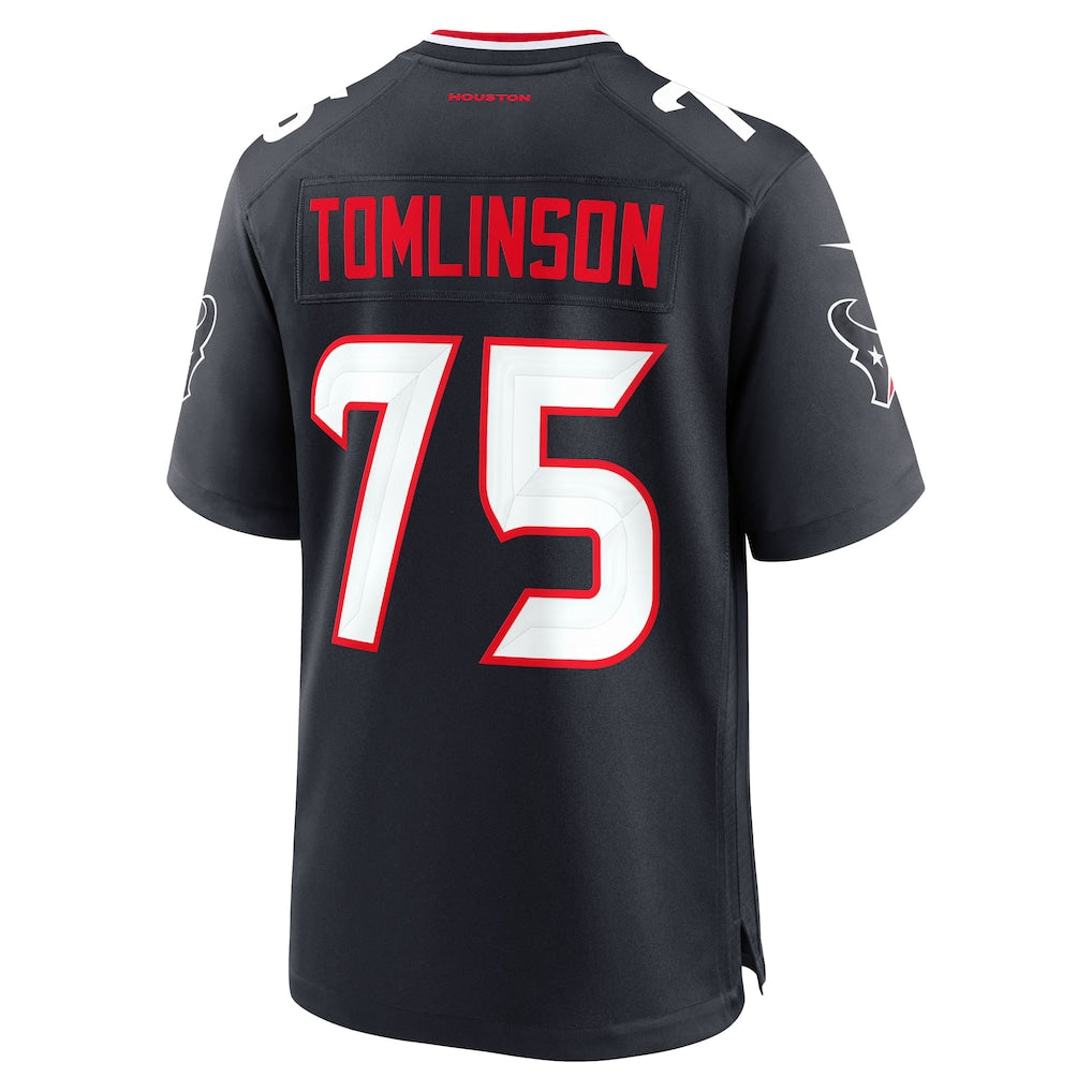 Davalo H.Texans #75 Laken Tomlinson Navy Team Game Jersey