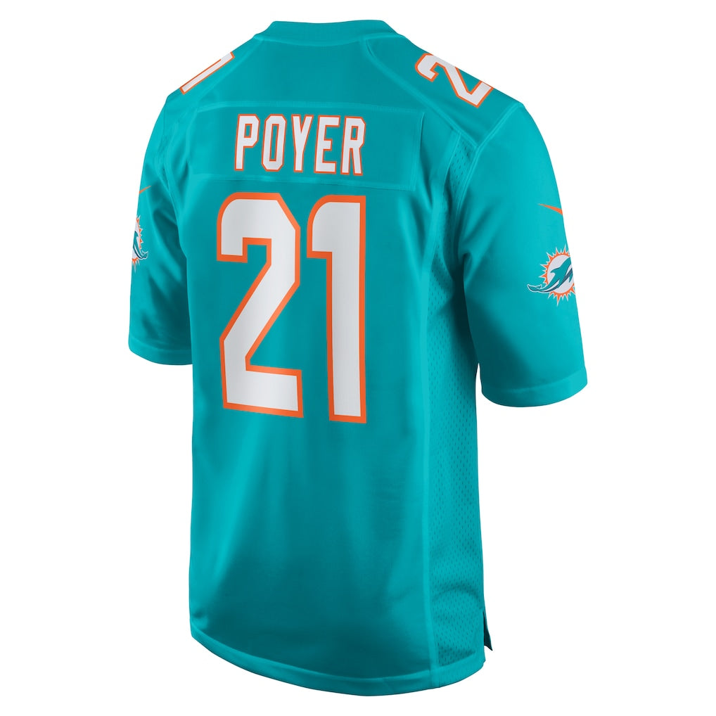 Davalo M.Dolphins #21 Jordan Poyer Aqua Game Jersey