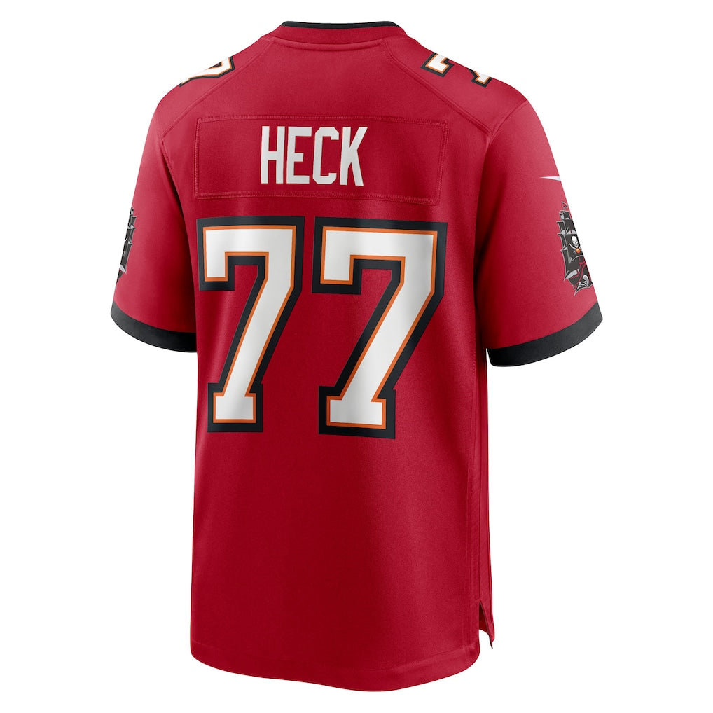Davalo TB.Buccaneers #77 Charlie Heck Red Team Game Jersey