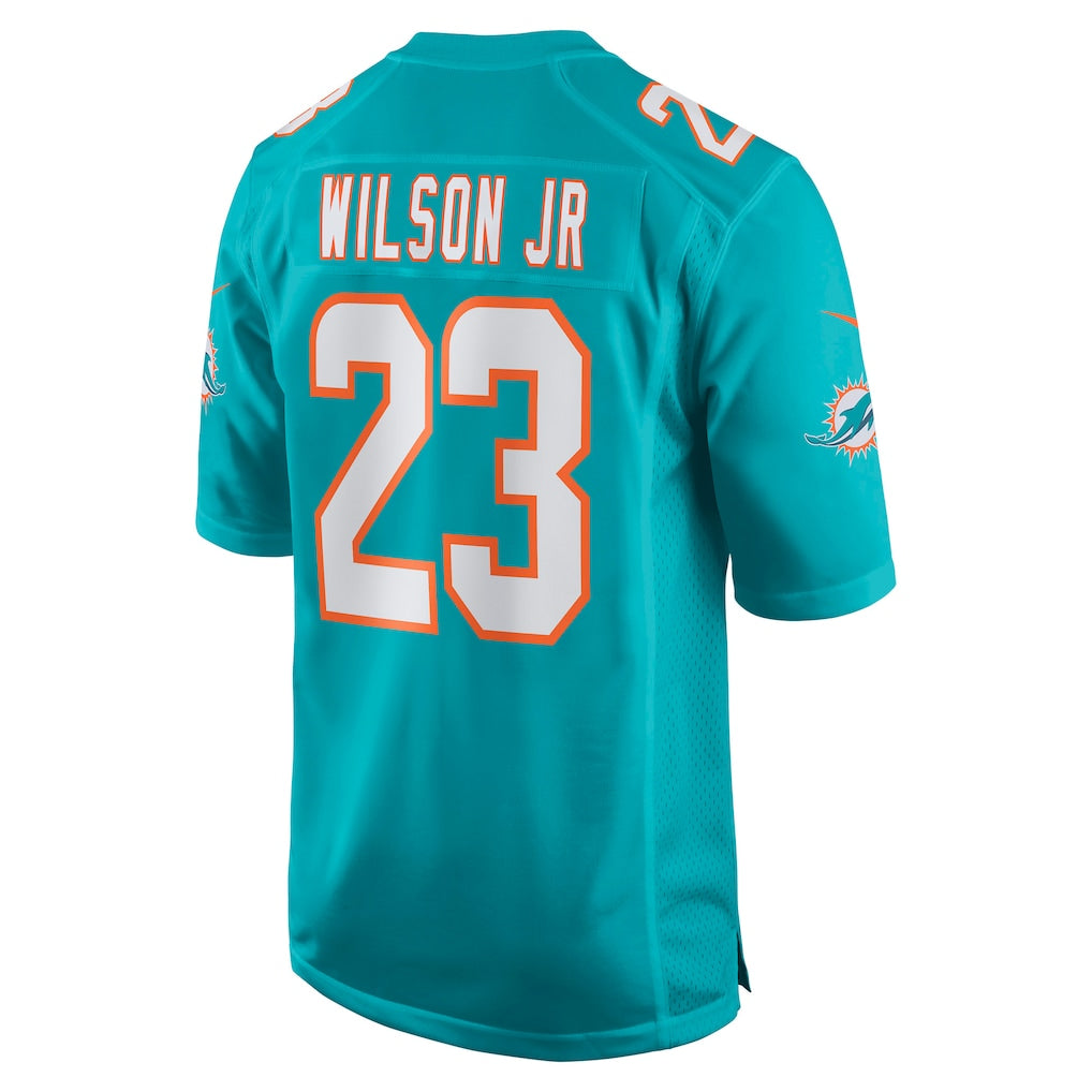 Davalo M.Dolphins #23 Jeff Wilson Jr. Aqua Game Player Jersey