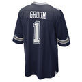 Davalo D.Cowboys #1 Groom Navy Game Jersey