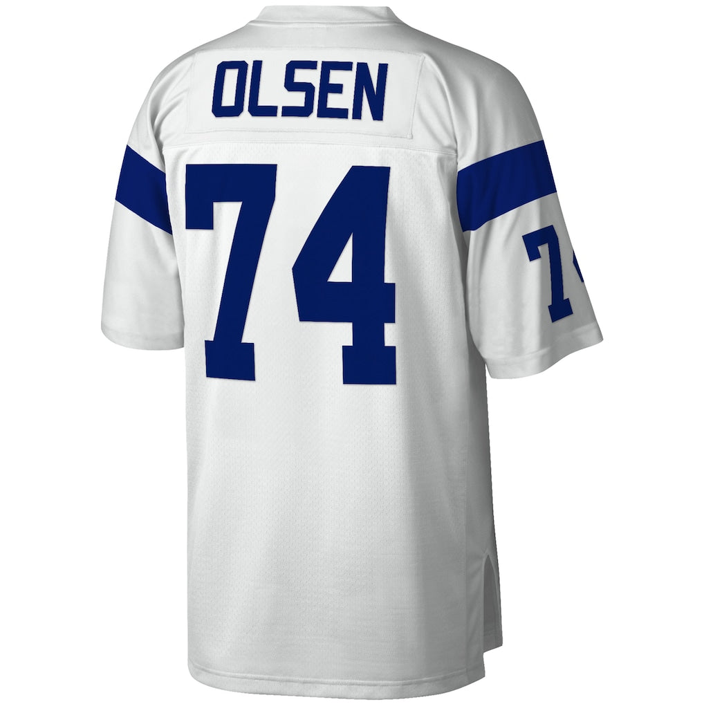 Davalo LA.Rams #74 Merlin Olsen Mitchell & Ness White Legacy Replica Jersey
