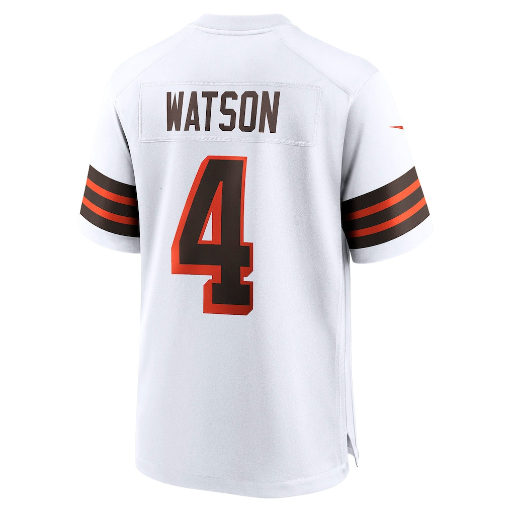 Davalo C.Browns #4 Deshaun Watson White Alternate Game Jersey