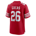 Davalo SF.49ers #26 Chase Lucas Scarlet Team Game Jersey