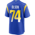 Davalo LA.Rams #74 Merlin Olsen Royal Game Retired Player Jersey