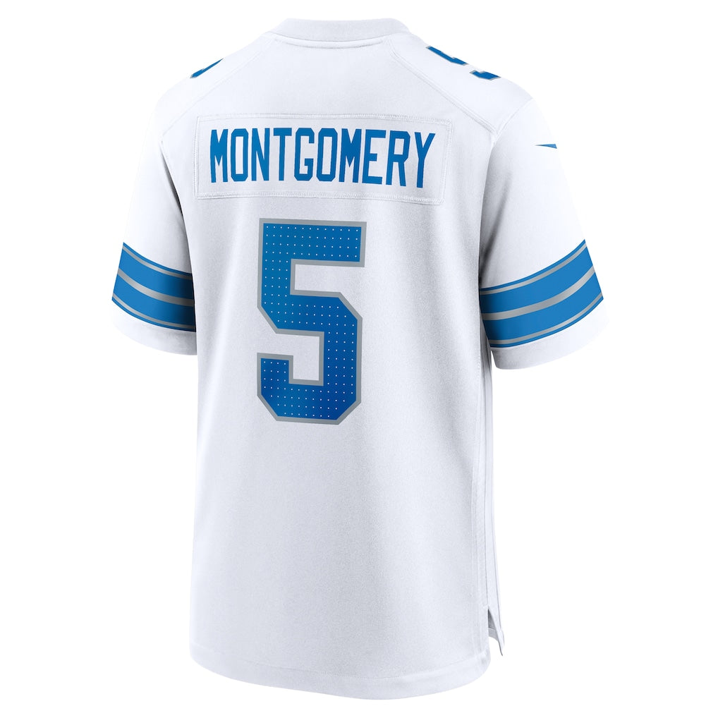 Davalo D.Lions #5 David Montgomery White Game Jersey