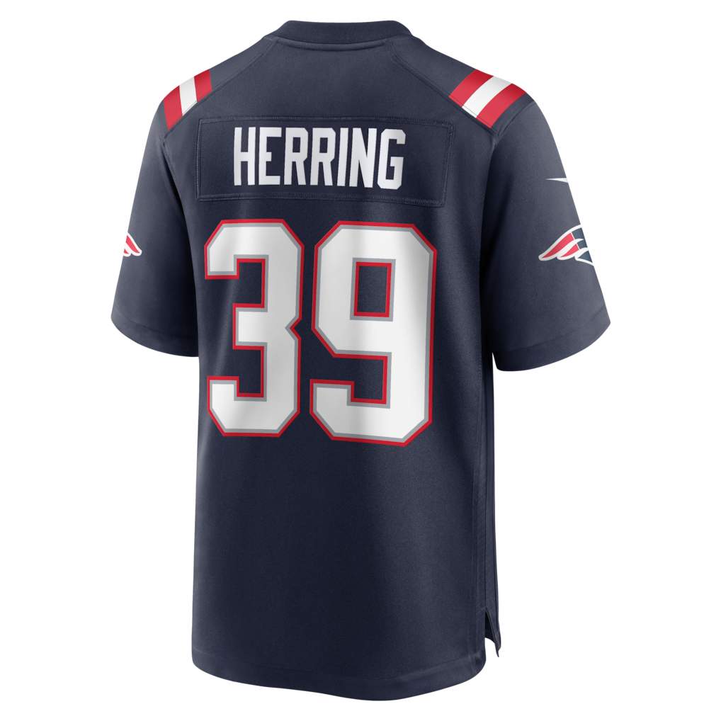 Davalo NE.Patriots #39 Tyron Herring Navy Game Retired Player Jersey