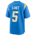 Davalo LA.Chargers #5 Trey Lance Powder Blue Team Game Jersey