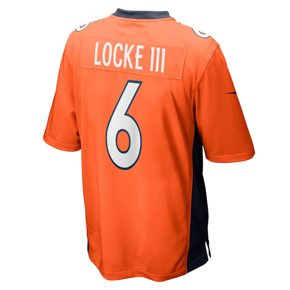 Davalo D.Broncos #6 P.J. Locke Orange Game Player Jersey