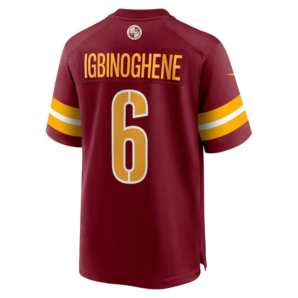 Davalo W.Commanders #6 Noah Igbinoghene Burgundy Team Game Jersey