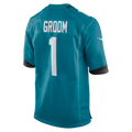 Davalo J.Jaguars #1 Groom Teal Game Jersey