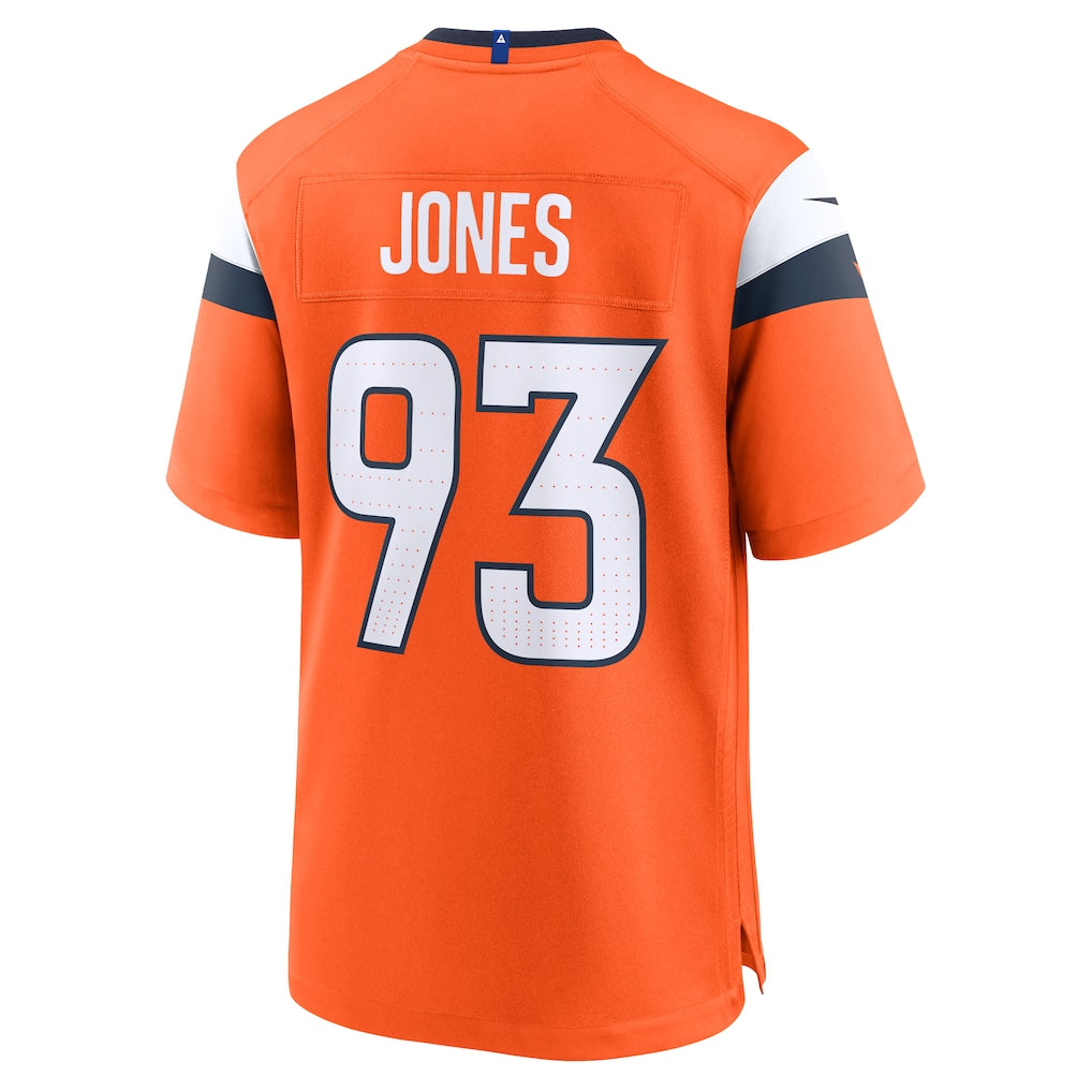 Davalo D.Broncos #93 D.J. Jones Orange Team Game Jersey