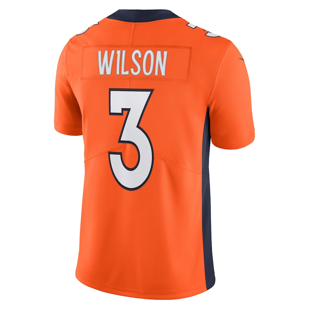 Davalo D.Broncos #3 Russell Wilson Orange Team Vapor Limited Jersey