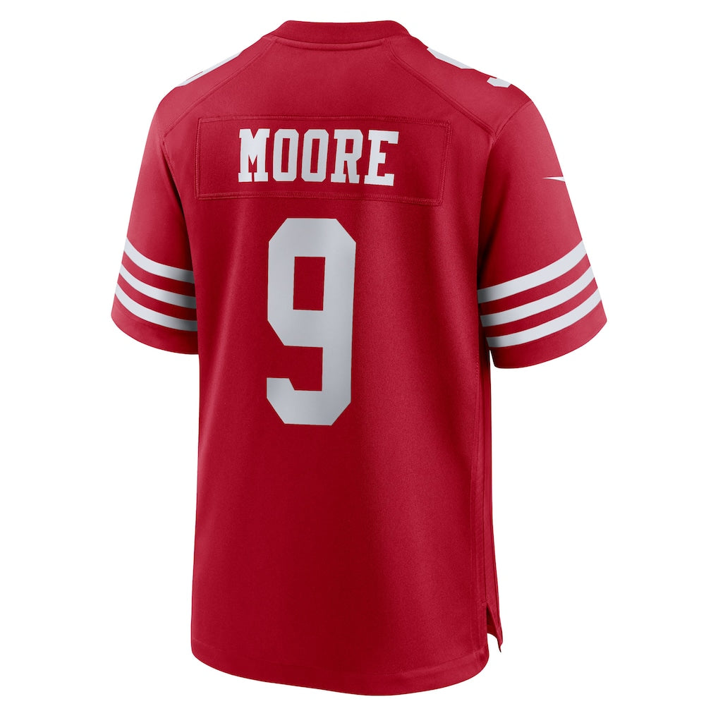 Davalo SF.49ers #9 Skyy Moore Scarlet Team Game Jersey