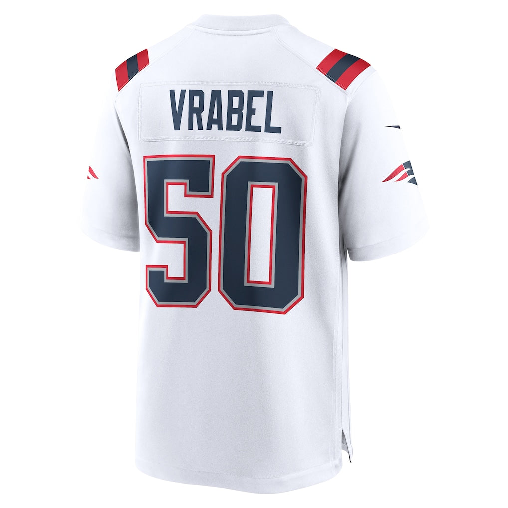 Davalo NE.Patriots #50 Mike Vrabel White Game Retired Player Jersey