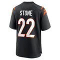 Davalo C.Bengals #22 Geno Stone Black Game Jersey