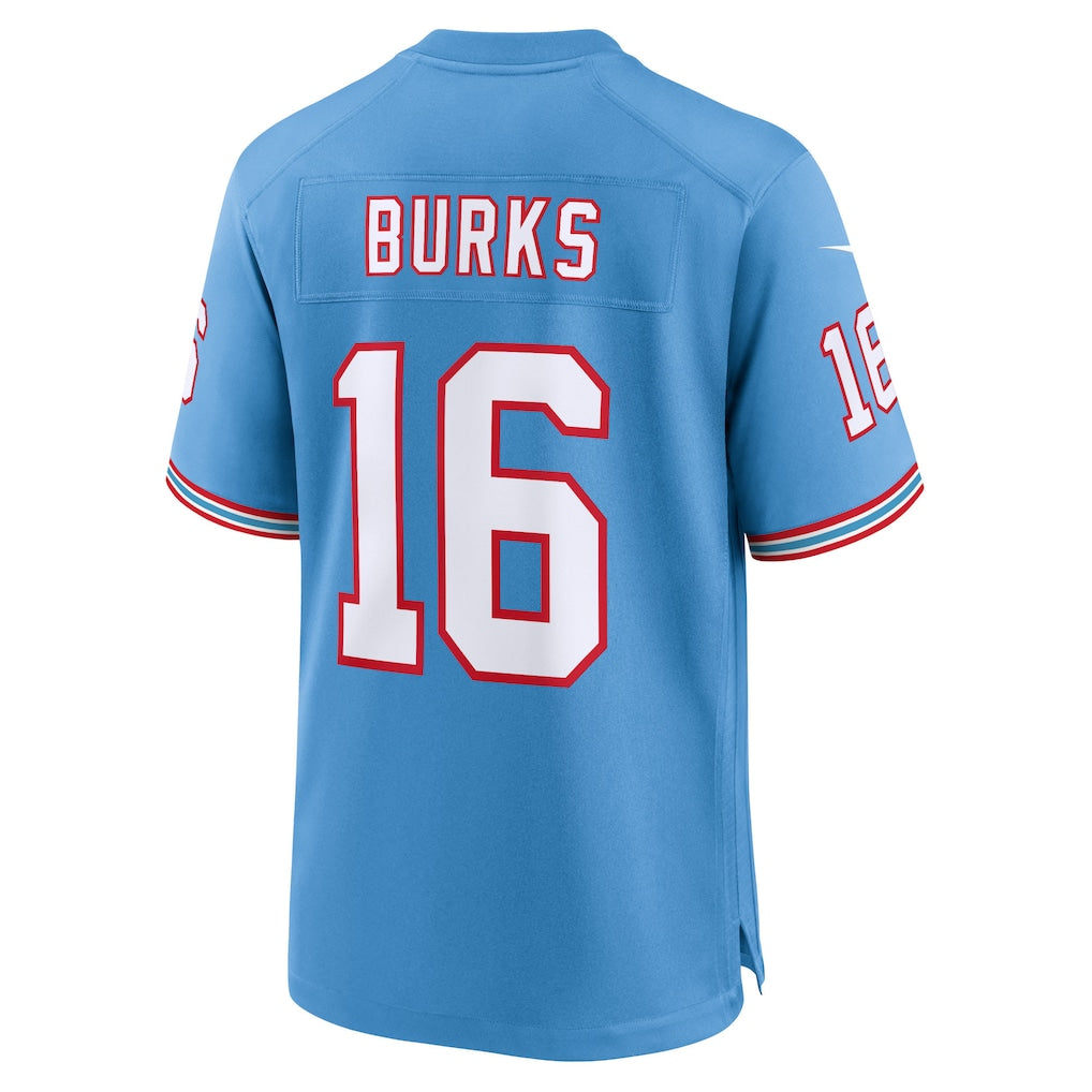 Davalo T.Titans #16 Treylon Burks Light Blue Oilers Throwback Alternate Game Player Jersey