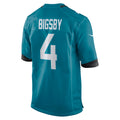 Davalo J.Jaguars #4 Tank Bigsby Teal Game Jersey