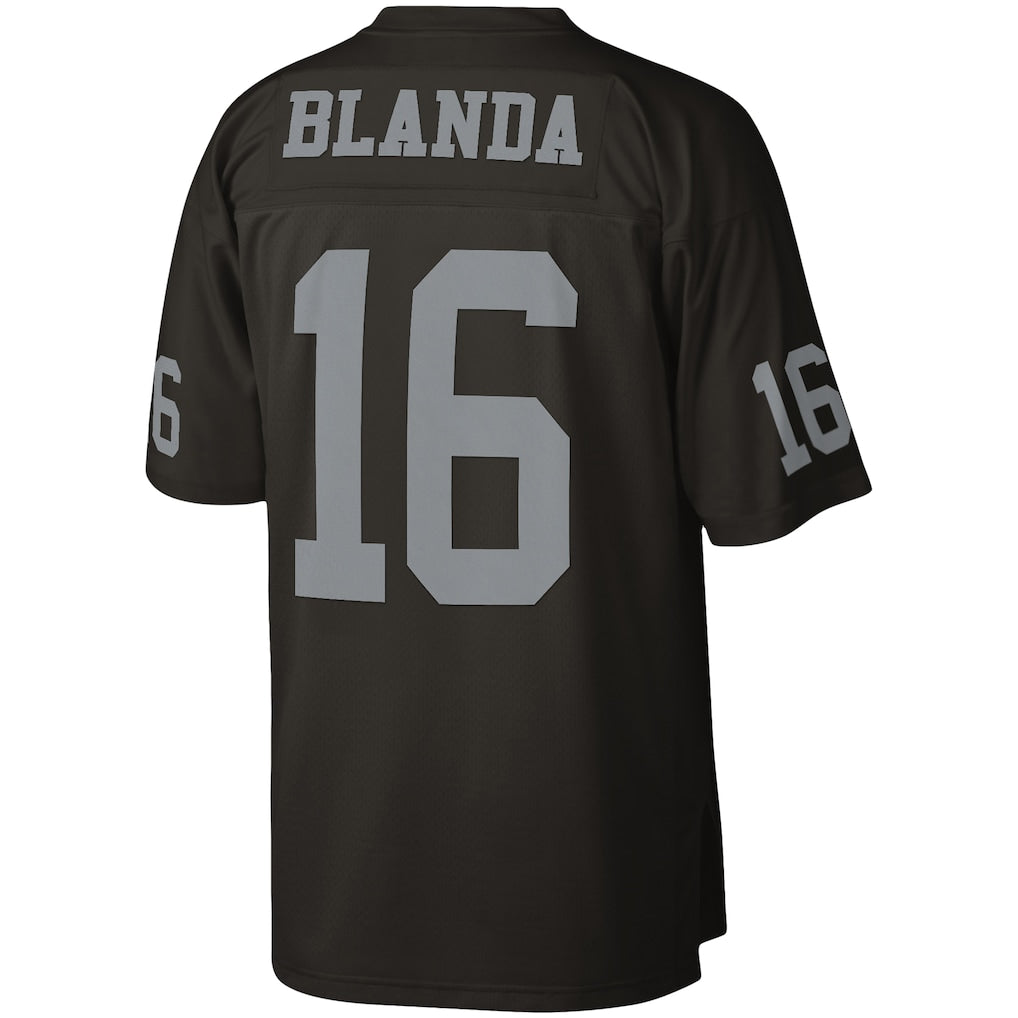 Davalo LV.Raiders #16 George Blanda Mitchell & Ness Black Legacy Replica Jersey